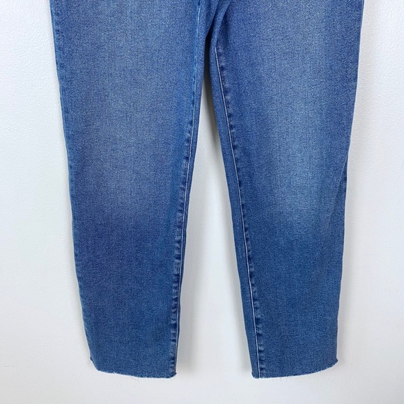 J.Crew Factory Stovepipe Straight Jeans Blue Raw Hem High Rise Stretch Size 29 - Picture 3 of 8